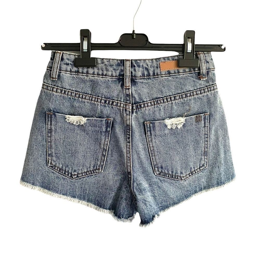 TOBI Denim High Waisted Denim Jean Shorts Blue 25
